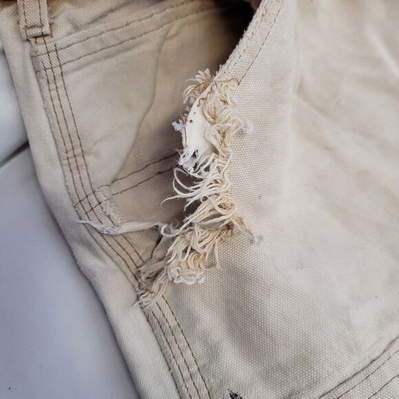 CARHARTT beige tan double front worn in thrashed‎ carpenter work pants 40x36 - Picture 7 of 11